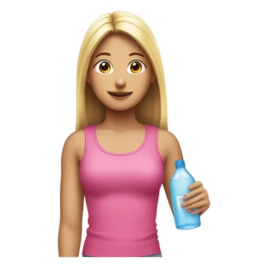girl wearing a pink top with a pink waterbottl sticker