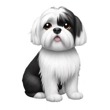 Black and white shitzu sticker
