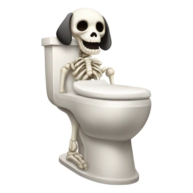 Dog skeleton toilet  sticker