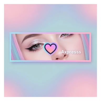 pastel emo banner with a heart accent, cute, expressive, minimal sticker