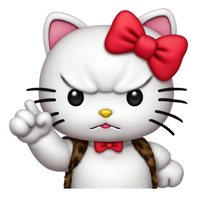 Angry hello kitty giving a thumbs down sticker
