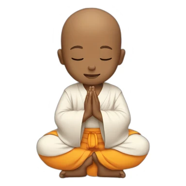 a monk that praying in yoga style sticker