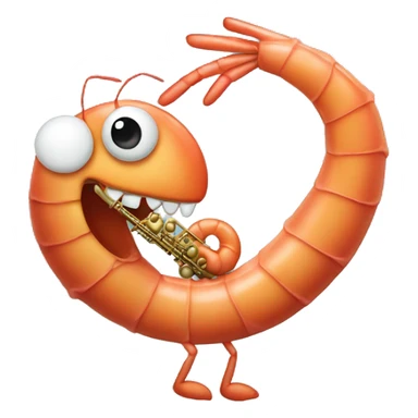shrimp playing the saxophone sticker