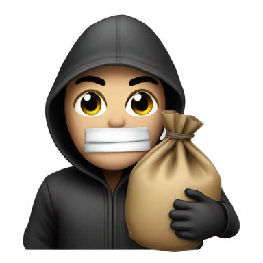 Robber with a sack  sticker