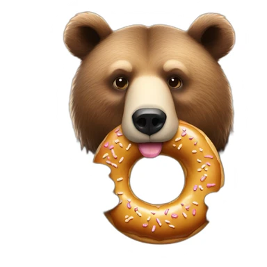 bear eating an donnut sticker
