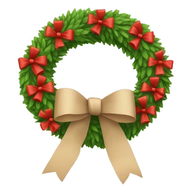 Beige wreath with red bows  sticker