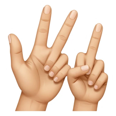 A hand throwing up the thumb pointer finger and middle finger with the other two down sticker