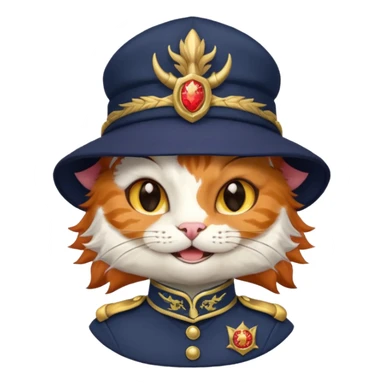 A cat with a hat and dragon corps sticker
