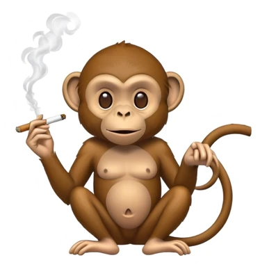 a monkey smoking weed sticker