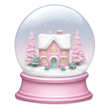 Snowglobe pastel pink Christmas  with snow sticker
