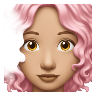 Pink wavy short hair rear sticker