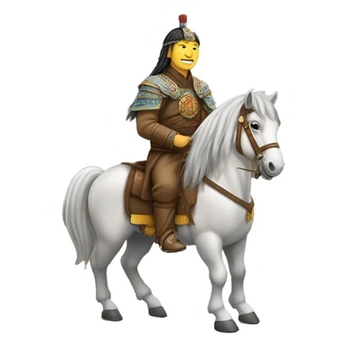 Genghis Khan on horse sticker