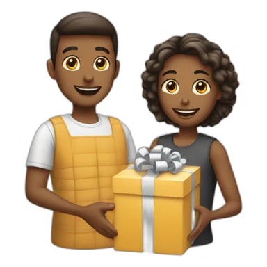 person gifting to another person sticker