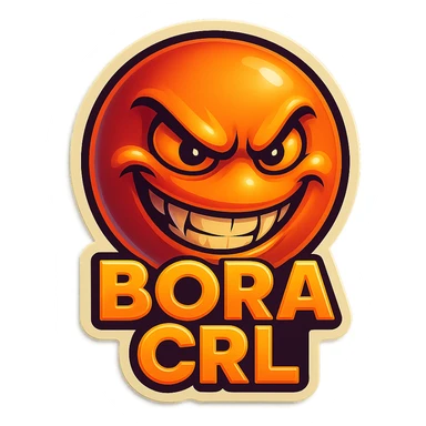 grin EVIL LOOk , Make it say "BORA CRL"" sticker