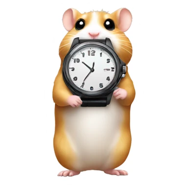 hamster looking at his watch sticker