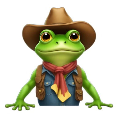 mr frog wearing a cowboy hat sticker