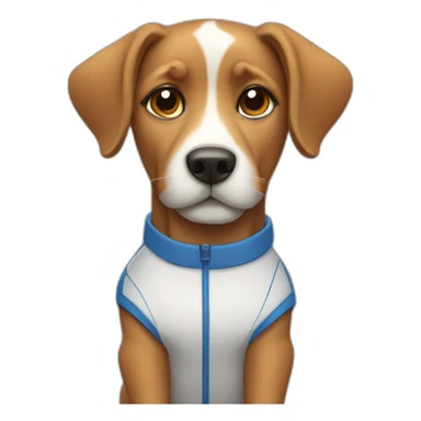 Dog wearing sport clothes  sticker