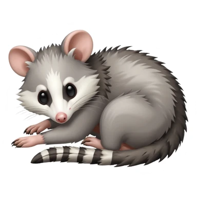 Opossum playing dead sticker