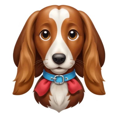 Long hair spotted wiener dog  sticker