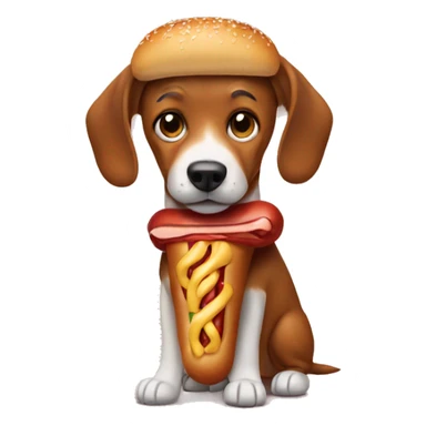 Do a dog in a hotdog costume  sticker