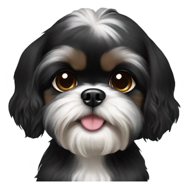Black puppy shih-tzu sticker
