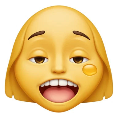 Normal emoji face but he is braindead. eyelids drooping, jaw hanging slightly open and drooling sticker
