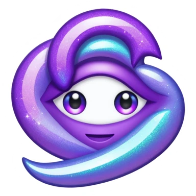 Glitter Purple and Cian Mark Check Verify sticker