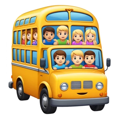Short bus with kids on it sticker