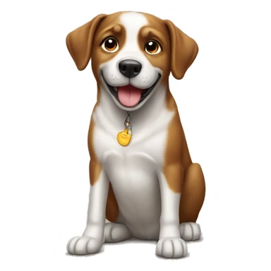 happy dog sit down sticker