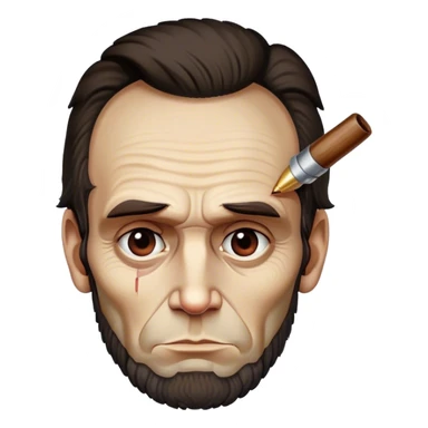 Abe lincoln with a gunshot in head sticker
