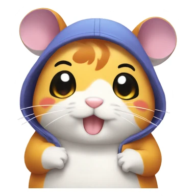 Two hamtaro characters hugging sticker