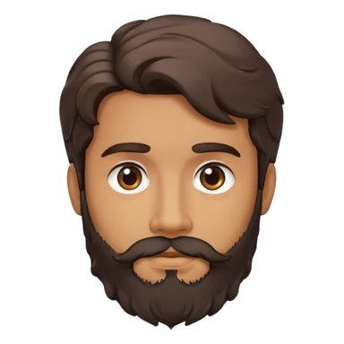 man face with beard, medium skin tone, and dark wavy hair sticker