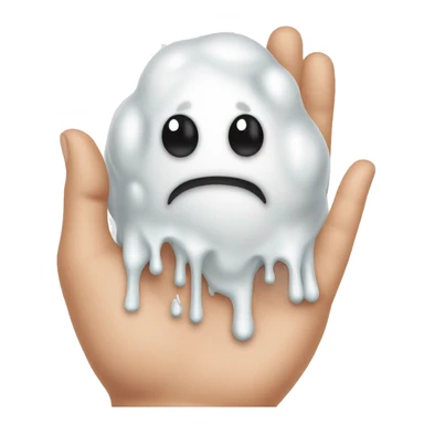 gooey white slime on hand sticker