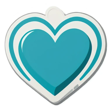Turquoise heart sticker