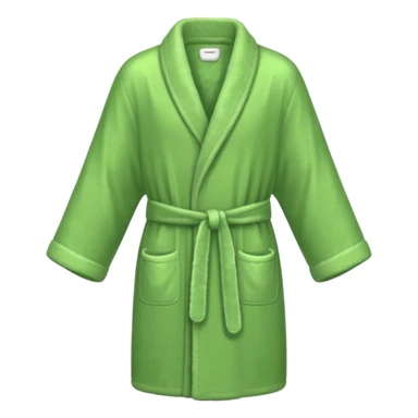 a green bath robe sticker