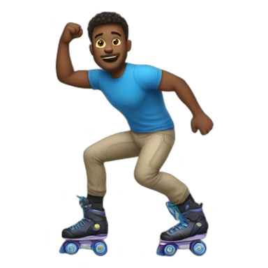 Strong guy in artistic roller blades sticker