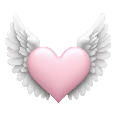 Light pink heart with white angel wings sticker