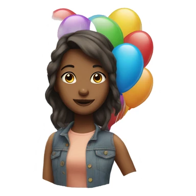 Girl with big balloons sticker