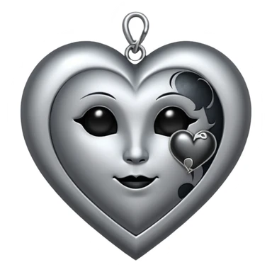 heart with a gothic moon charm sticker