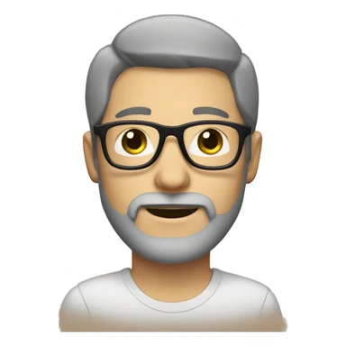 Guy with glasses and black beard, white skin sticker