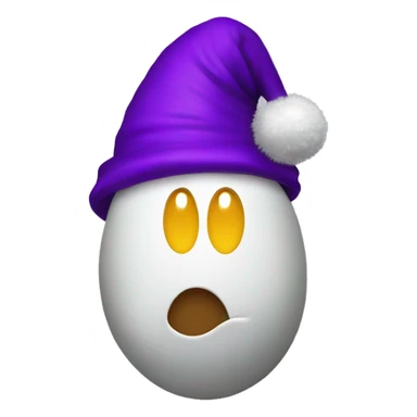egg plant with a christmas hat  sticker