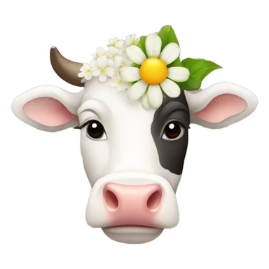 cow with flower sticker