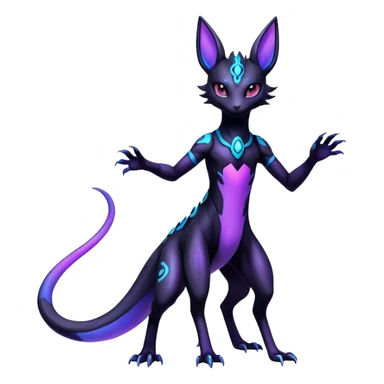 Shiny Edgy Gothic Futuristic Salandit-Umbreon-Espeon-Hybrid (Full body) sticker