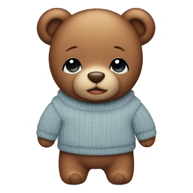 Cute teddy bear wearing a sweater sticker