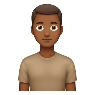 Man as emoji, wearing a brown shirt, straight posture sticker