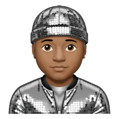 LL Cool J with silver sequin outfit sticker
