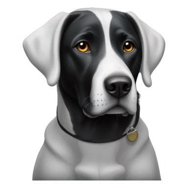 Black lab with white patch on chest sticker