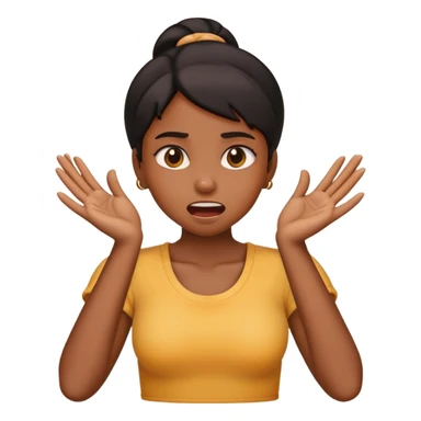 Black girl emoji choking itself with hands sticker