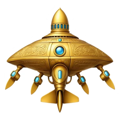 Annunaki ancient gold spaceship sticker