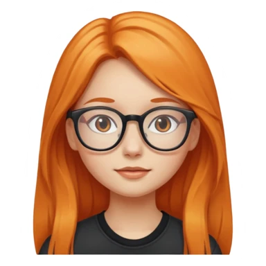a girl with glasses and light orange long hair sticker